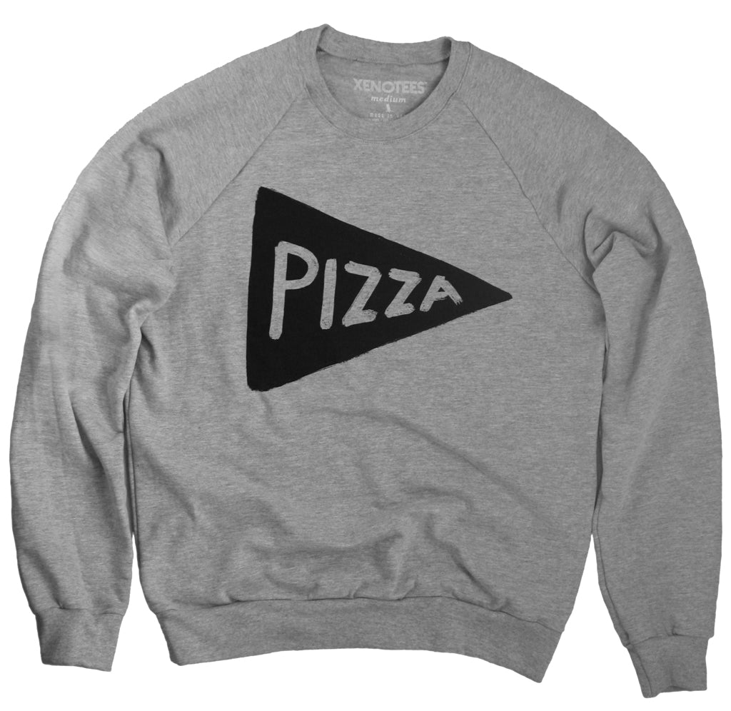 Unisex Pizza Crew Neck Sweatshirt by Xenotees