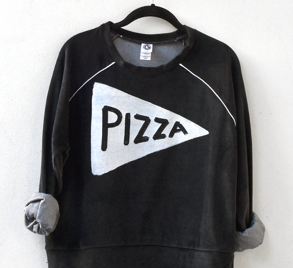 Womens Velour Pizza Lover Vintage Style Sweatshirt Womens Clothing Xenotees