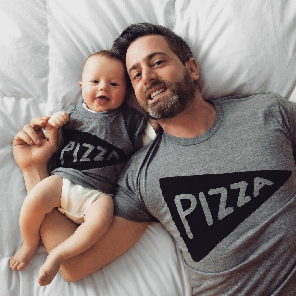 Dad an Baby Matching Pizza T-shirt Gift Set for Husband