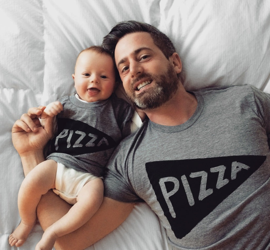 Dad an Baby Matching Pizza T-shirt Gift Set for Husband