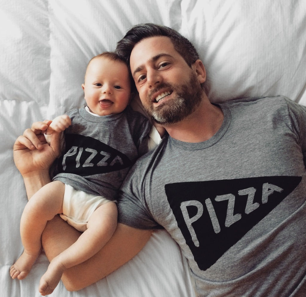 Dad an Baby Matching Pizza T-shirt Gift Set for Husband