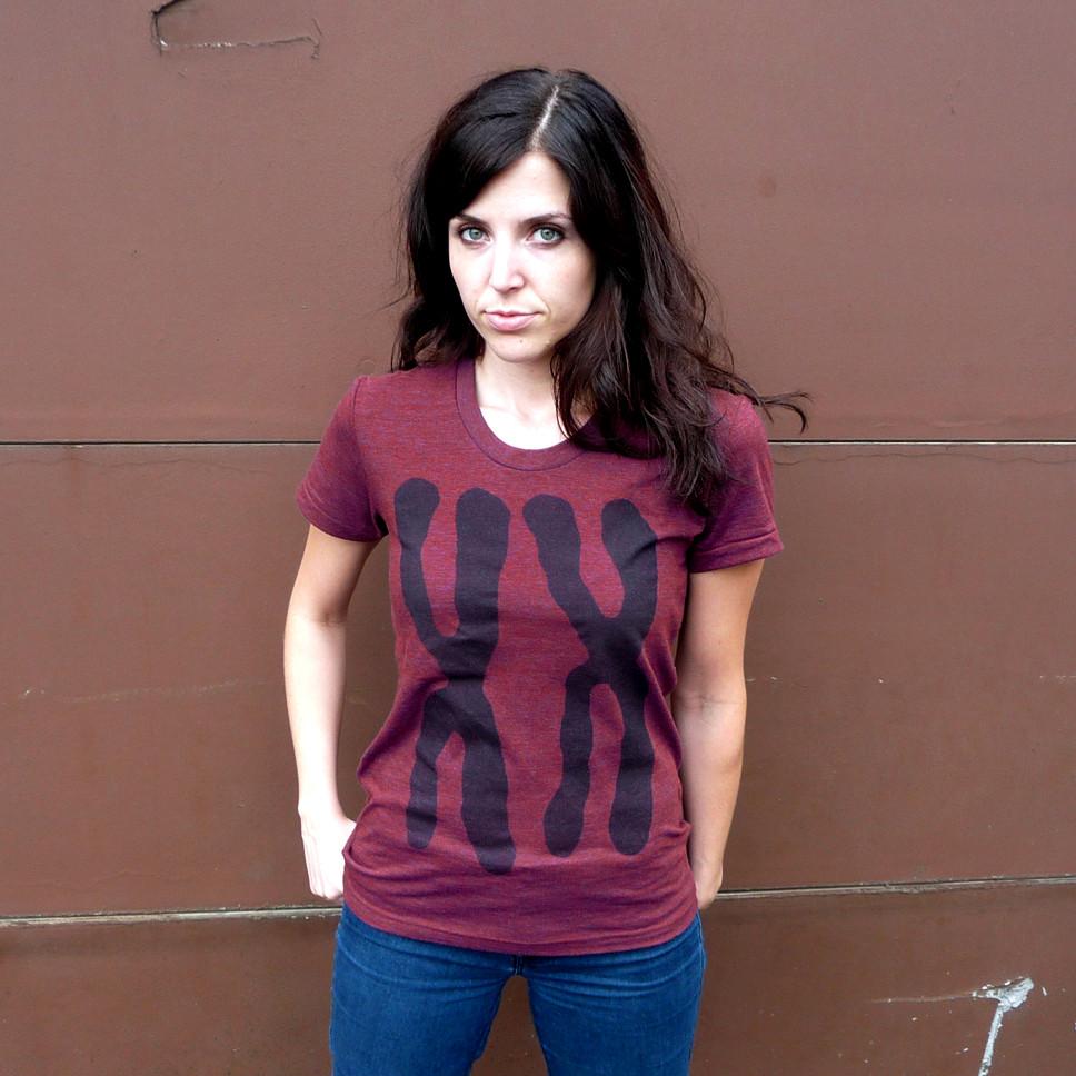 Womens XX Chromosomes Track T-shirt by Xenotees
