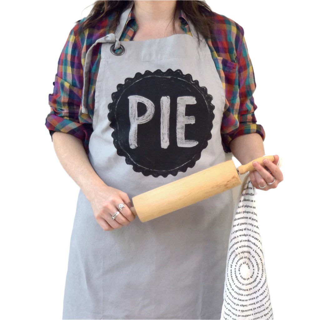 Gray Screen Printed Pie Baker's Apron Apron Xenotees