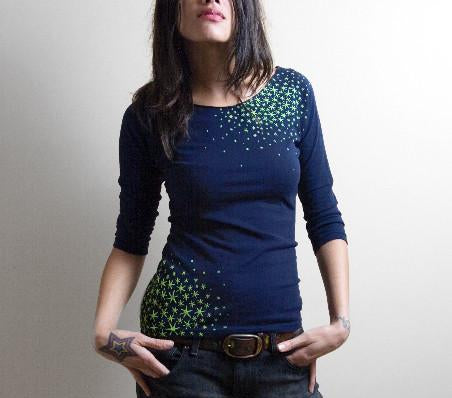 Star Moss Womens Boatneck Shirt by Xenotees