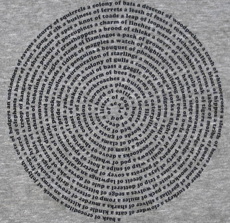 Collective Animal Nouns List T-shirt Men Tshirts Xenotees