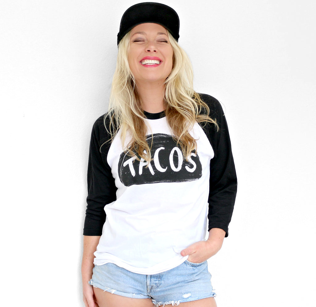 Taco Lover Baseball Jersey Graphic T Shirt by Xenotees