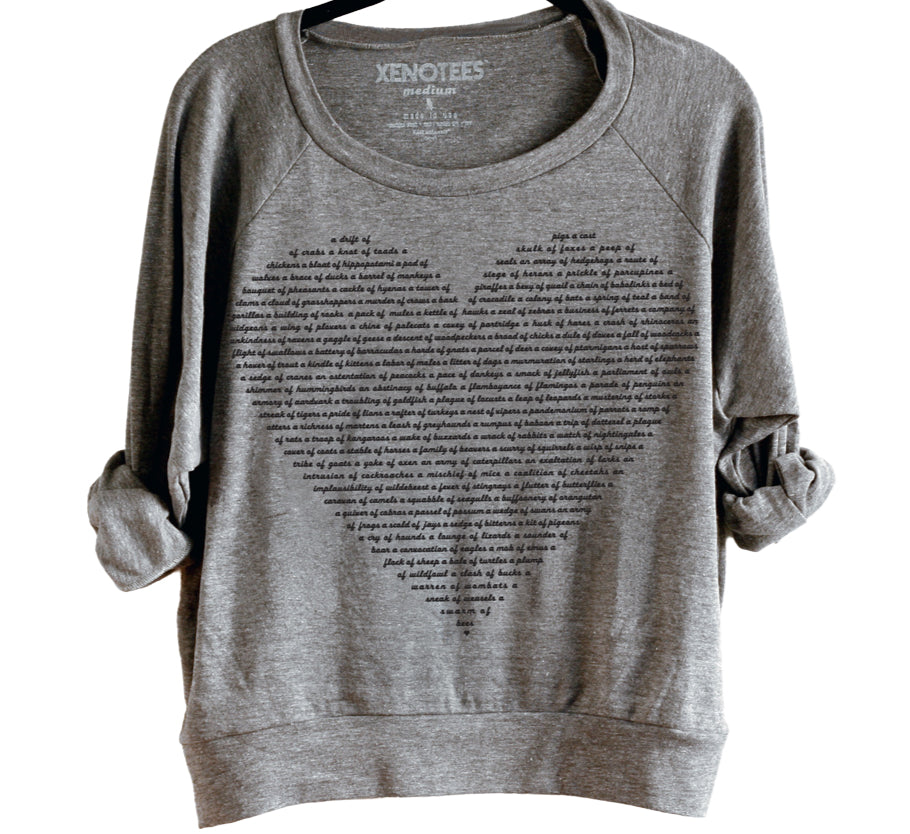 Womens Animal Collective Nouns Long Sleeve Shirt Womens Clothing Xenotees