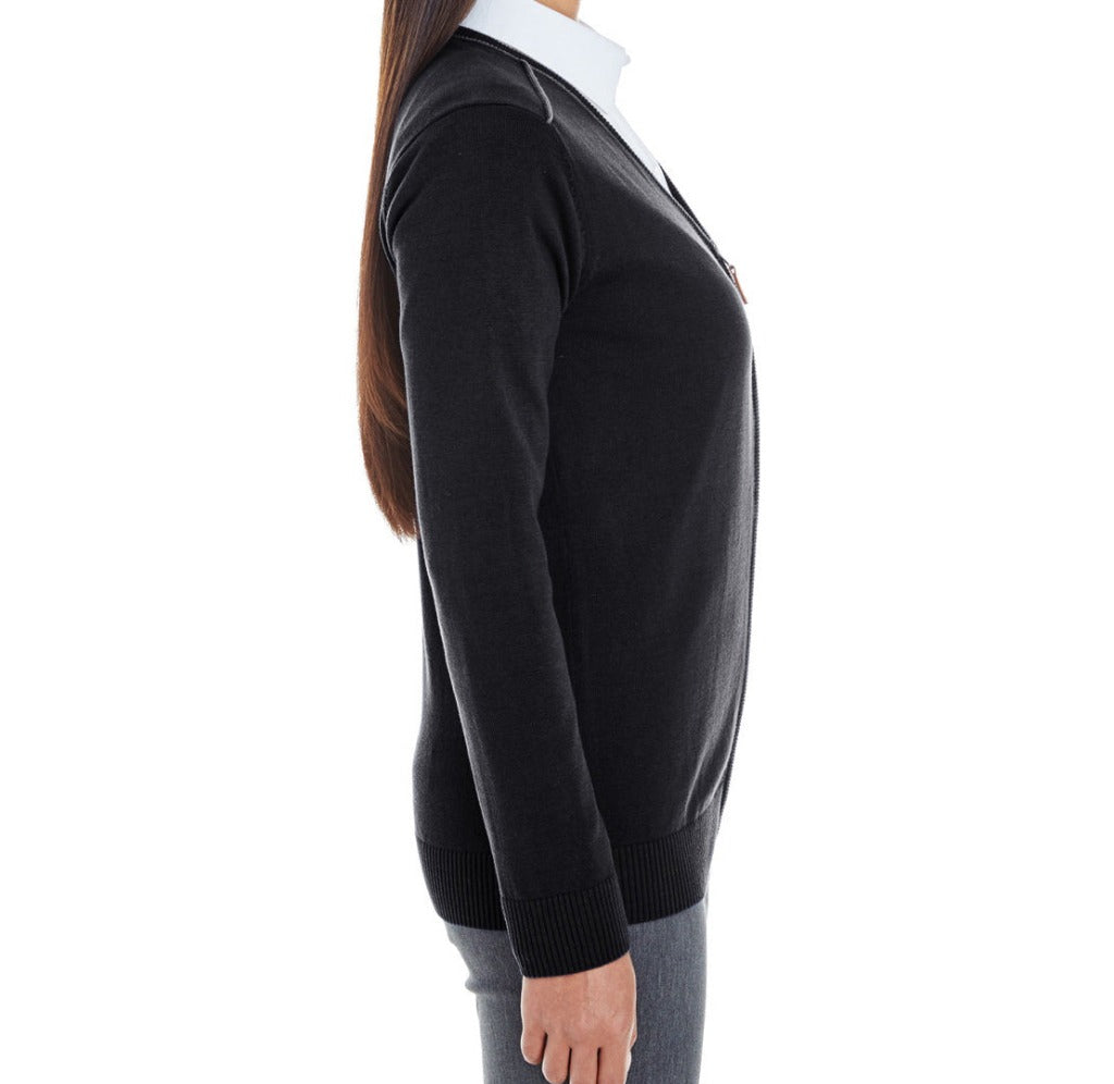 Women's Chester Taco Cat Lady V-neck Zipper Sweater Side