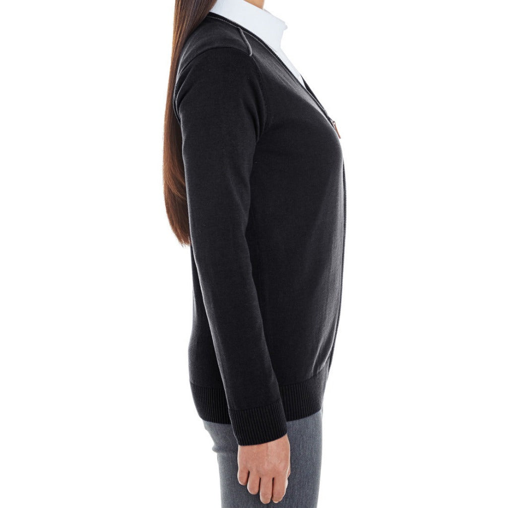 Women's Chester Taco Cat Lady V-neck Zipper Sweater Side