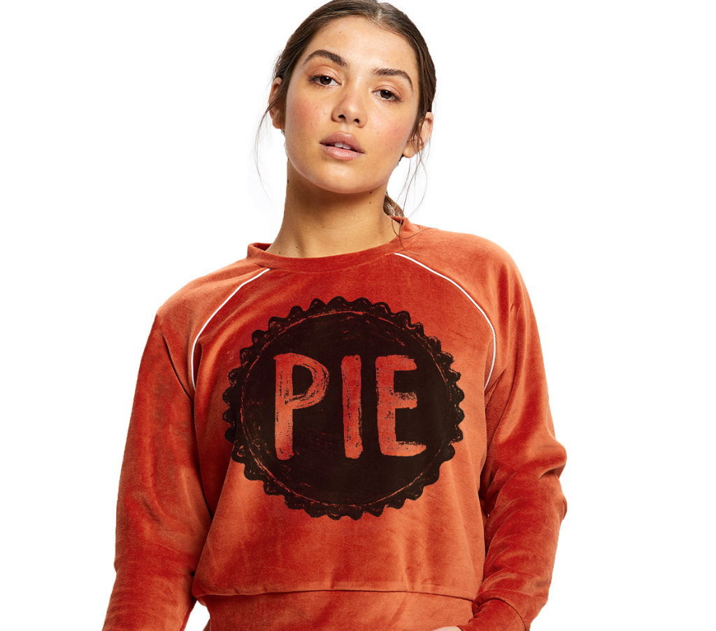 Womens Pumpkin Pie Baker Cropped Sweater