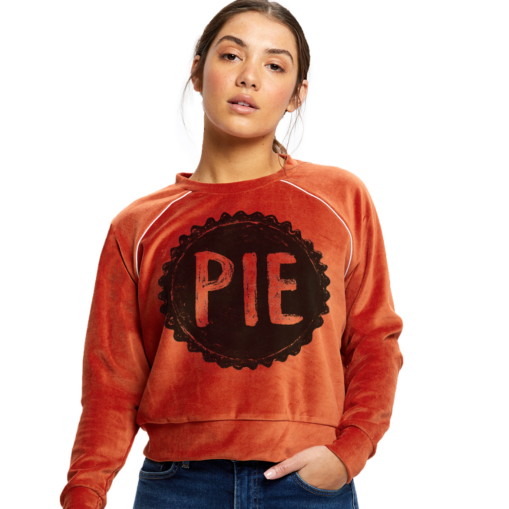 Womens Pumpkin Pie Baker Cropped Sweater
