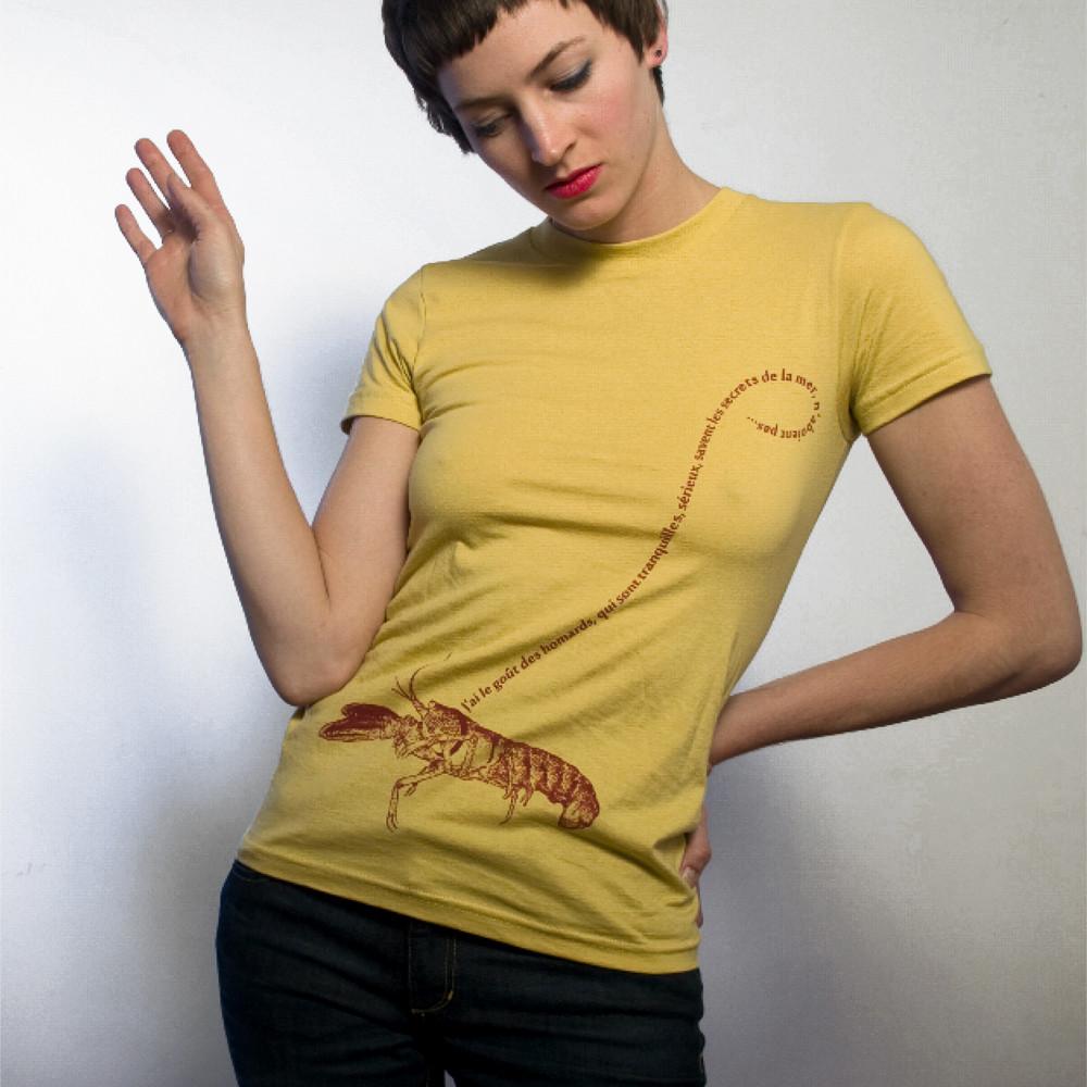 Organic Womens Lobster Print T-shirt by Xenotees