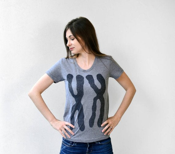 Womens XX Chromosomes Track T-shirt by Xenotees
