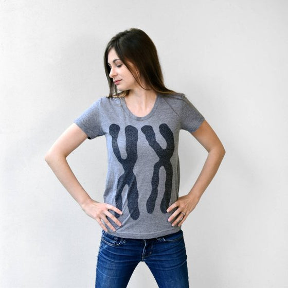 Womens XX Chromosomes Track T-shirt Womens Clothing Xenotees