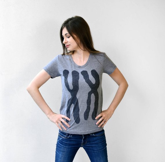 Womens XX Chromosomes Track T-shirt by Xenotees
