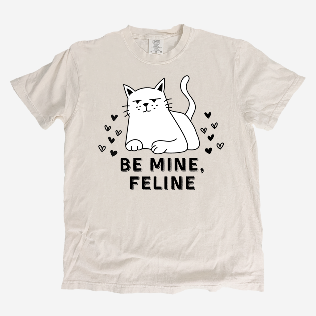 Funny Valentine Be Mine Feline Graphic T-shirt Men Tshirts Xenotees
