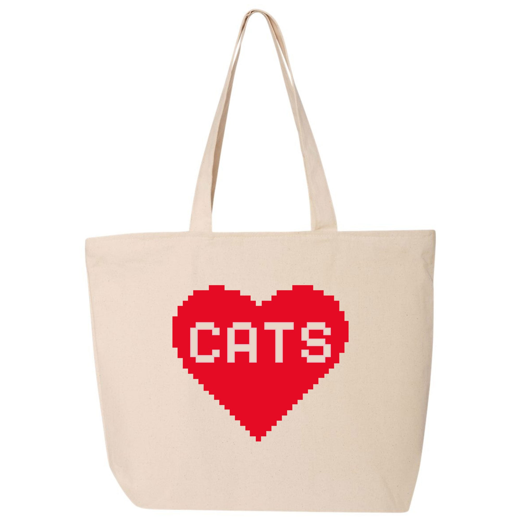 Oversized Cat Lover Tote Bag with Zipper  Xenotees