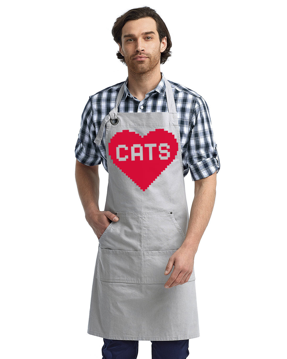 Retro Gamer Gift for Cat Lover Cooking Apron