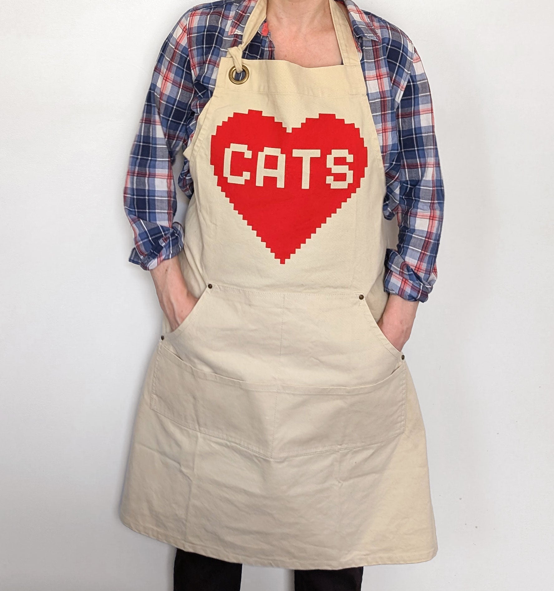 Retro Gamer Gift for Cat Lover Cooking Apron