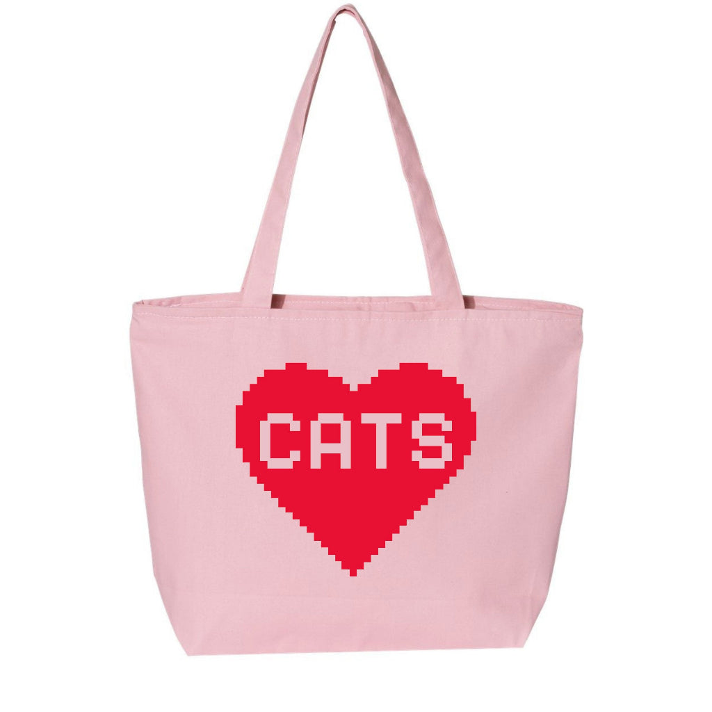 Oversized Cat Lover Tote Bag with Zipper  Xenotees