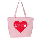 pink cat lover tote with the words cat on it