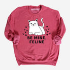 Funny Be Mine Feline Cat Lover Valentine Sweatshirt Sweatshirts Xenotees
