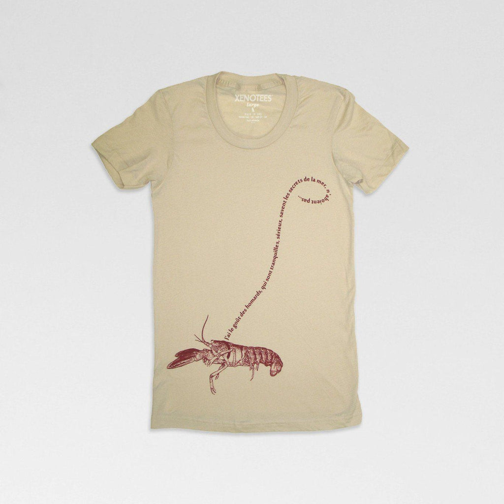 Pet Lobster Print Womens Tshirt by Xenotees