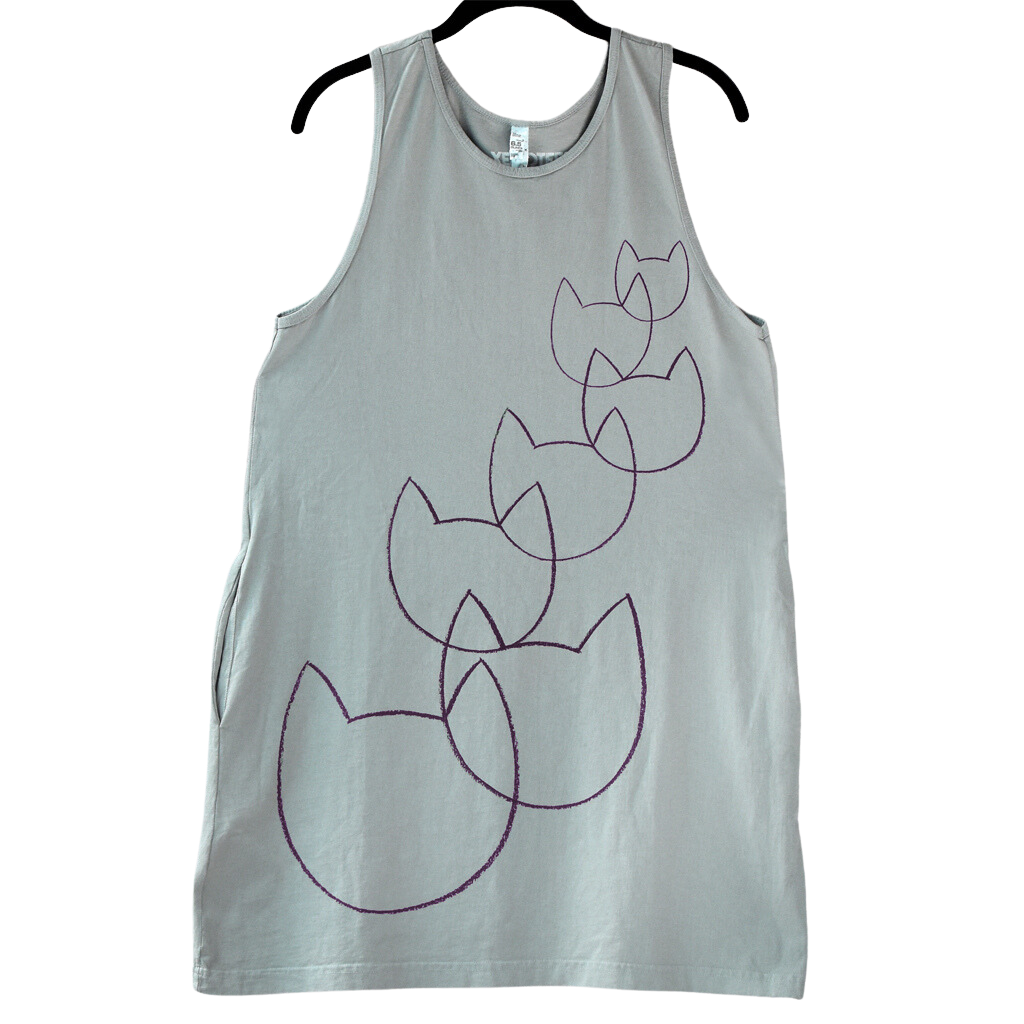 ladies cat dress Multi-Cat Lady A-line Pocket Dress