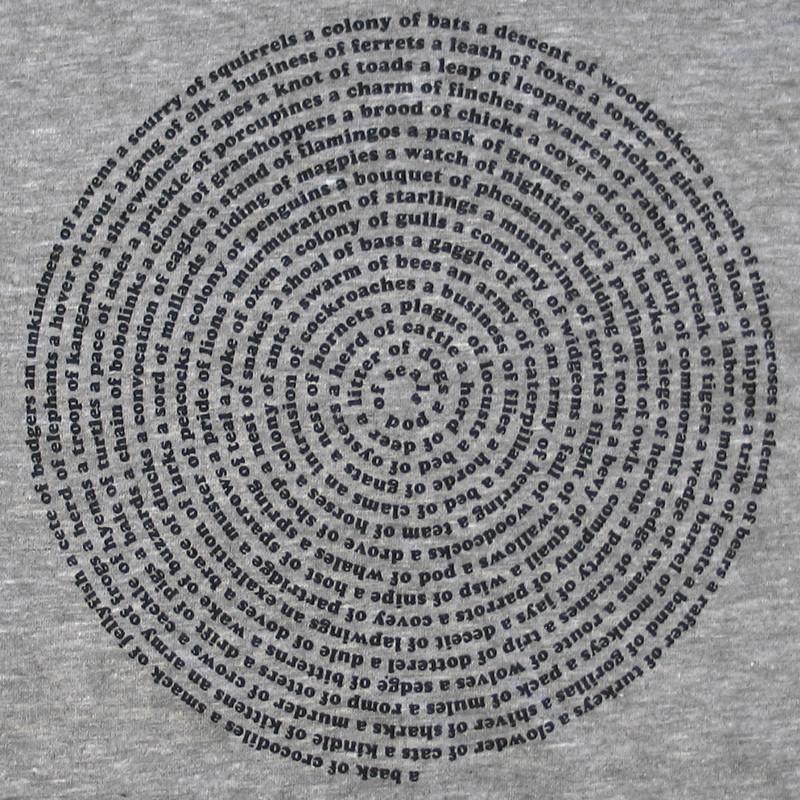 Collective Animal Nouns List T-shirt Men Tshirts Xenotees