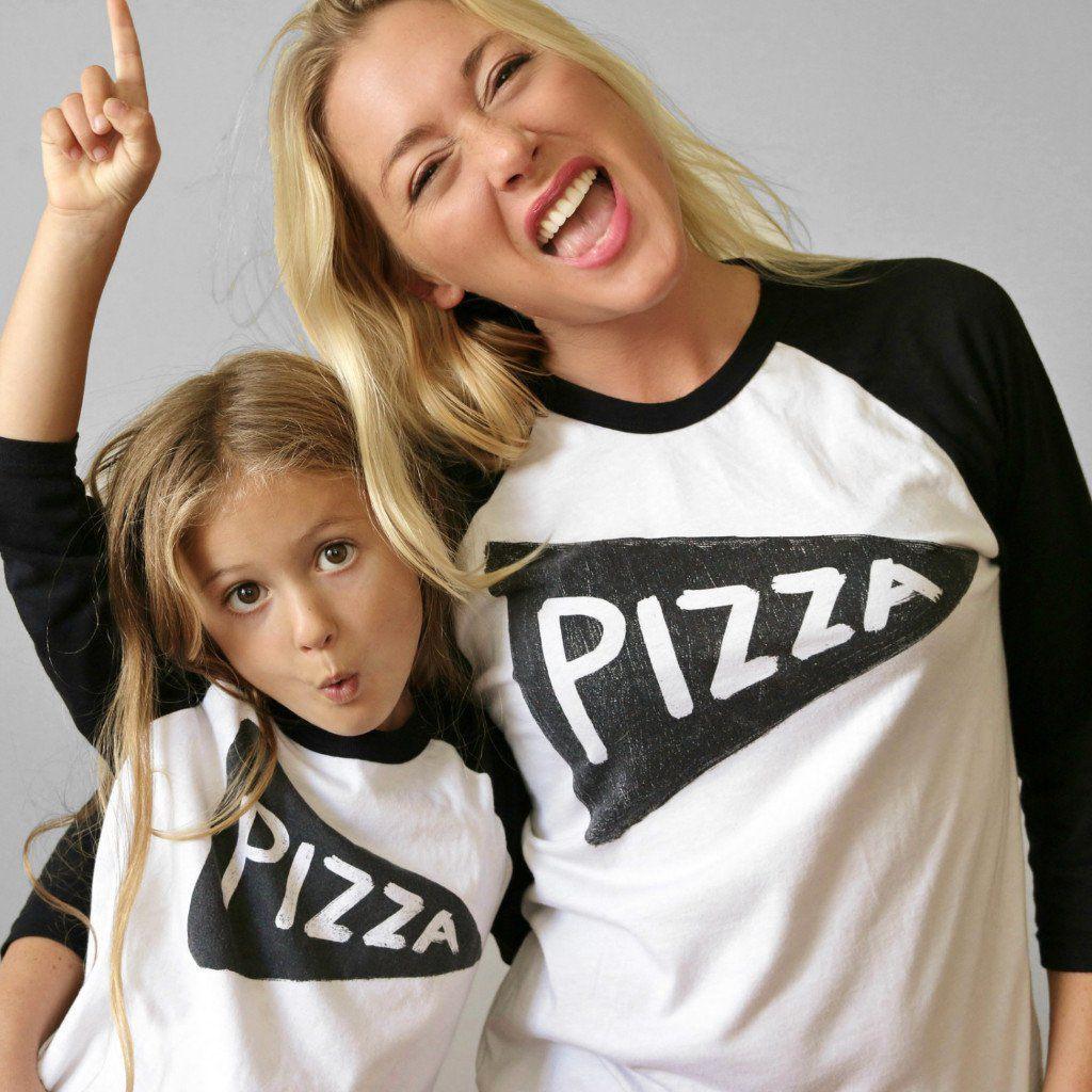 Father Son Daughter Matching Family Pizza Slice Baseball Jersey Shirt Set by Xenotees