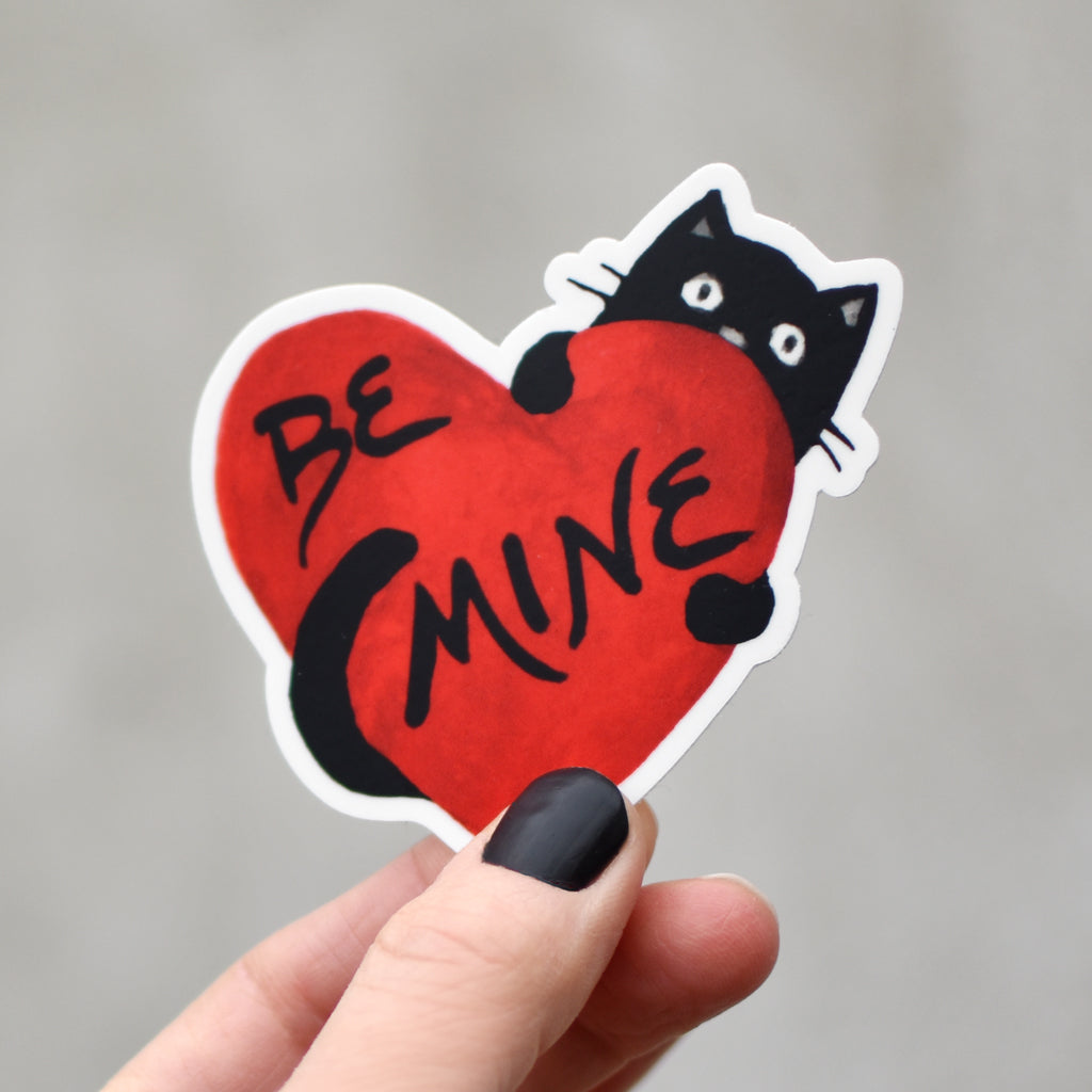 Cat Valentine's Day Heart Sticker by Xenotees