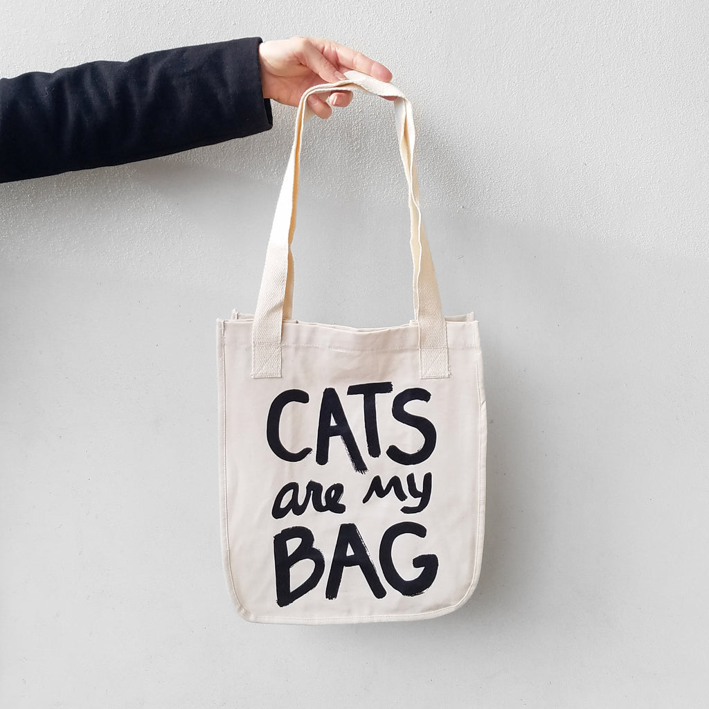 Organic Cats Are My Bag Market Tote - Natural by Xenotees