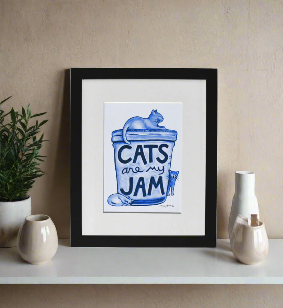 Cats are my Jam Art Print by Xenotees