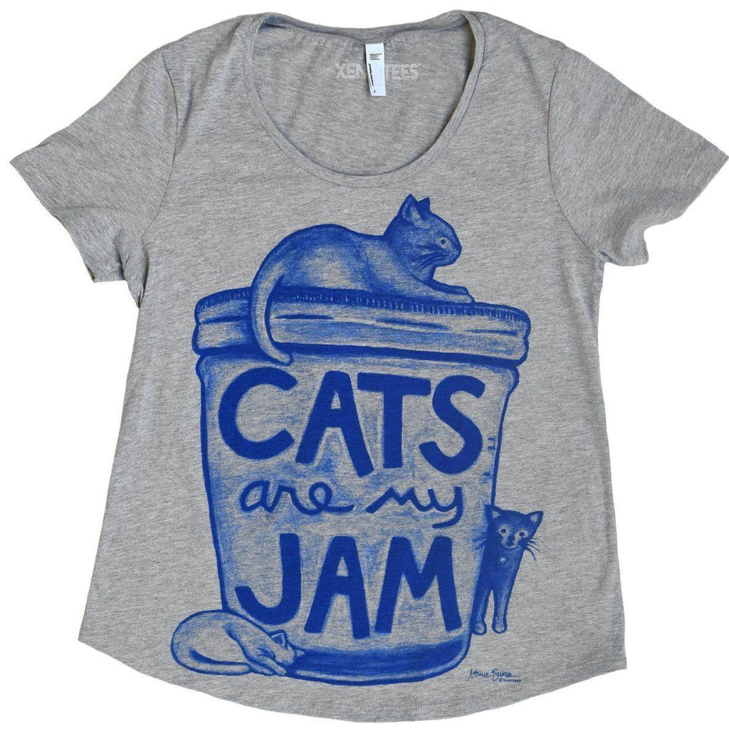 Womens Cats are my Jam T shirt - Limited Edition by Xenotees