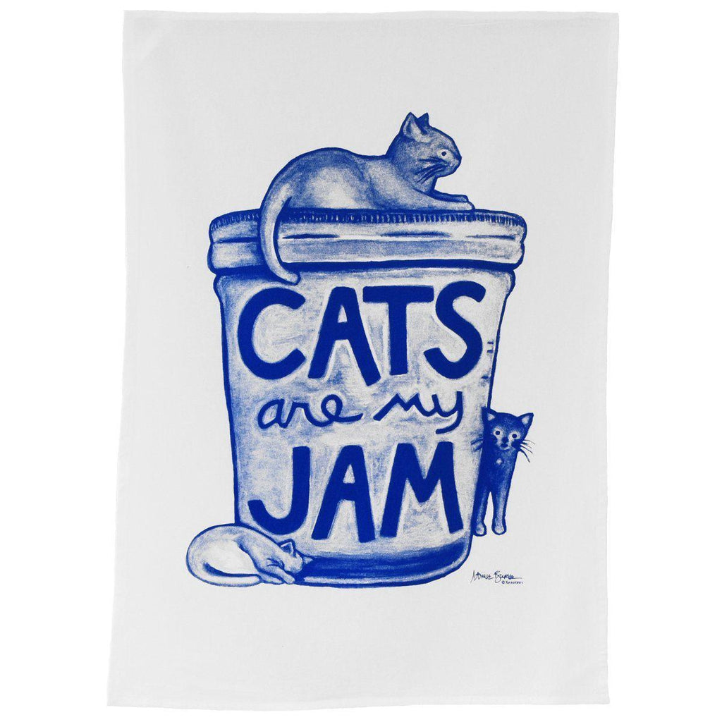 Cats are my Jam Kitchen Towel by Xenotees