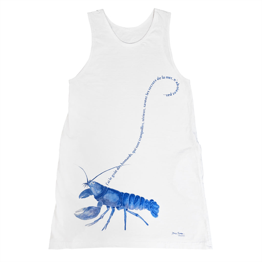 lobster dress women French Pet Lobster Tank Print Dress M / White