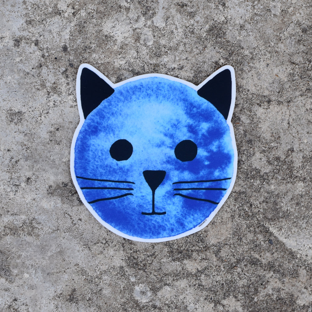 Blue Moon Cat Sticker by Xenotees
