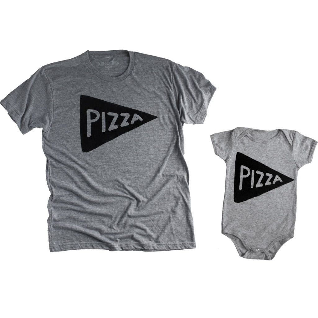 First Father's Day Dad Baby Matching Pizza Outfit