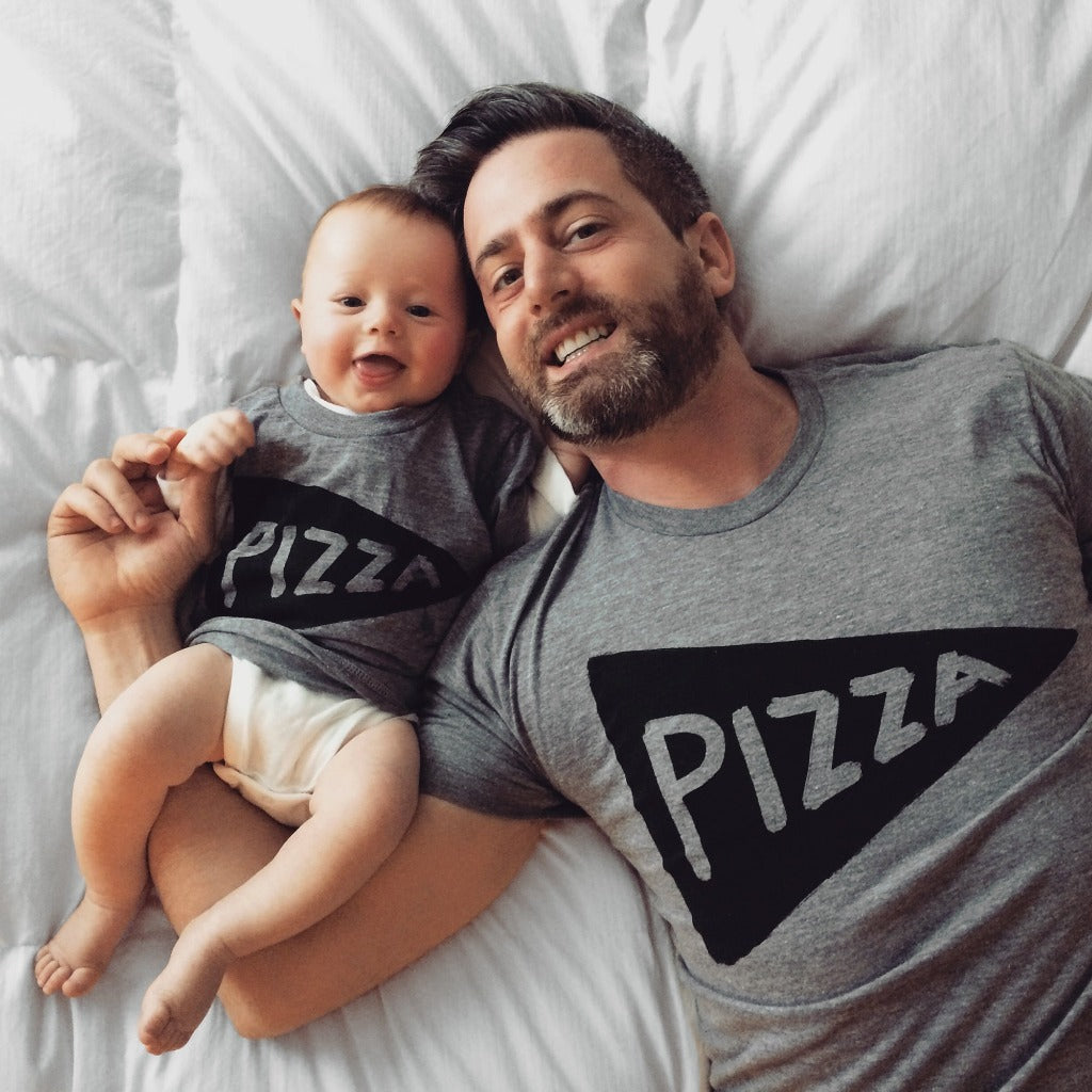 Dad an Baby Matching Pizza T-shirt Gift Set for Husband