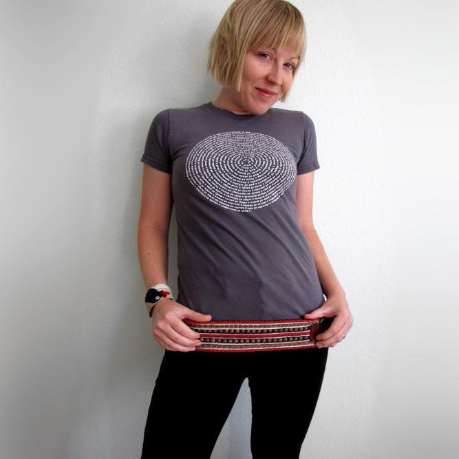 Charcoal Gray Animal Collective Nouns Womens T-shirt by Xenotees