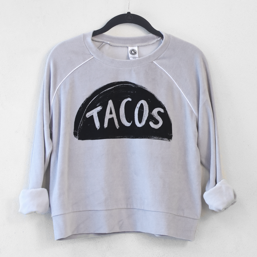 Taco Tuesday Sweatshirt, Velour Tracksuit Women, Crop Top Teen Gift