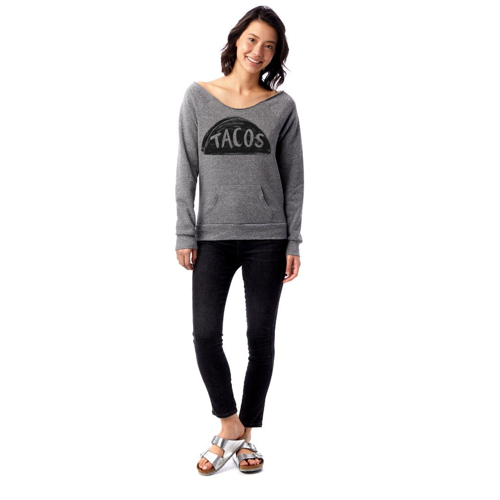 Ladies Off-shoulder Taco Tuesday Sweatshirt Loungewear
