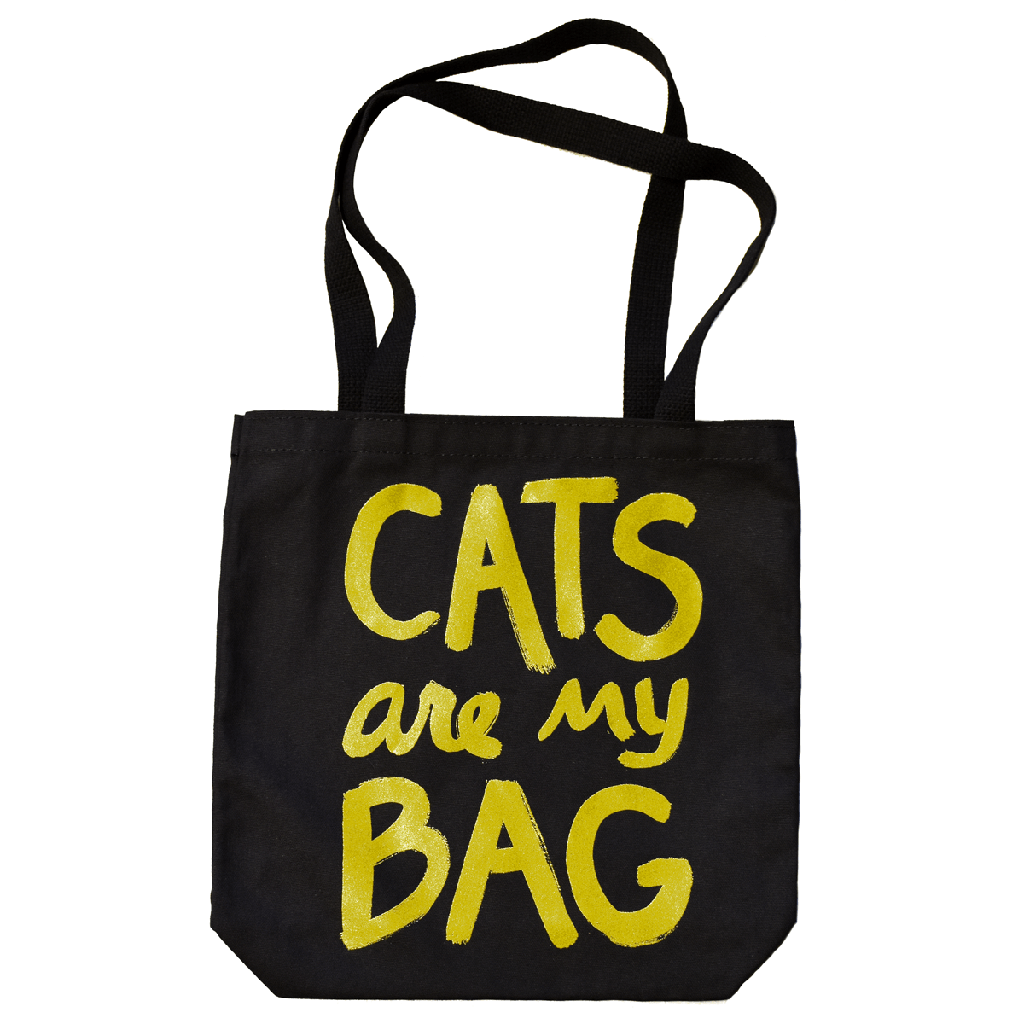 Cats Are My Bag Tote - Black & Gold by Xenotees